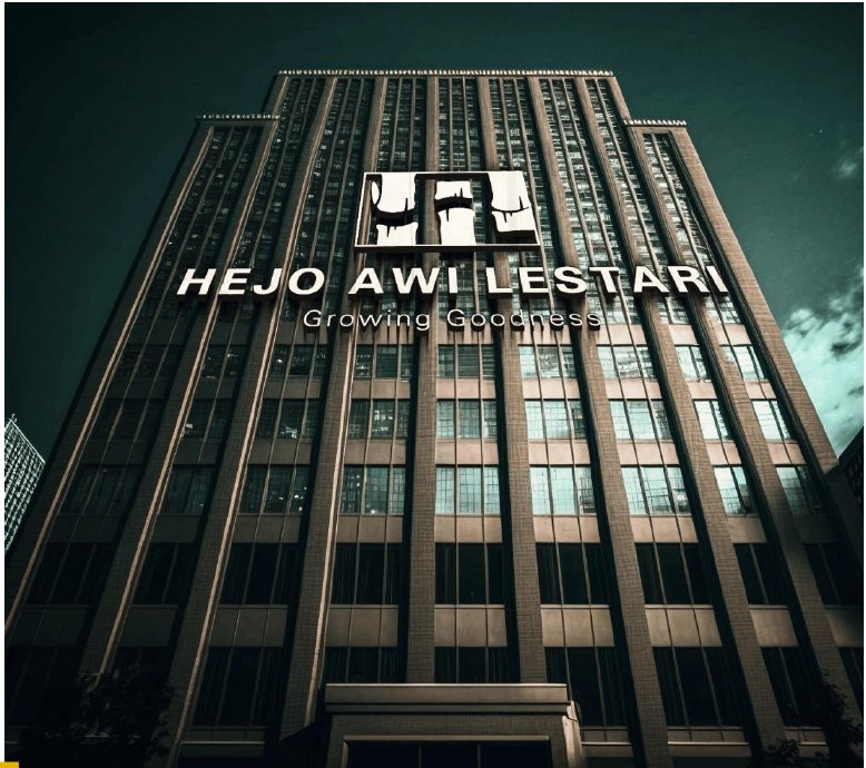 Visual gedung dan office signage Hejo Awi Lestari dari Brand Book